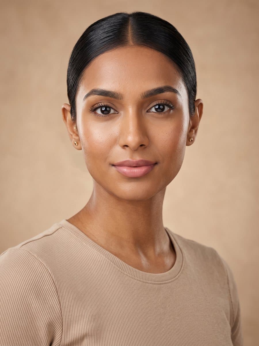 Beauty portrait with natural skin texture